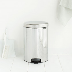 Кош за боклук с педал Brabantia NewIcon 649048, 20 л, Плавно затваряне, Противоплъзгаща основа, Метална вътрешна кофа, Инокс