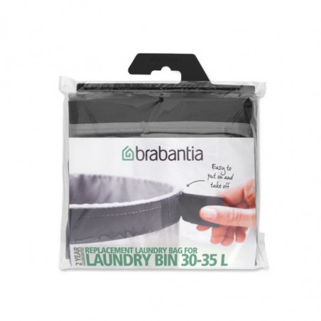 Торба за кош за пране Brabantia 90300186, 30-35 л, Перяща се, Памук, Сив