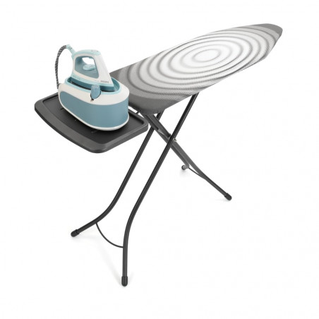 Маса за гладене Brabantia C 1003375, 124x45 см, 7 позиции за регулиране, Поставка за парогенератор, Тъмносив/Бял