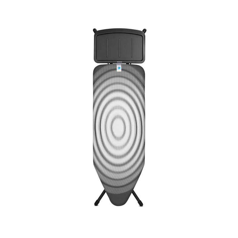 Маса за гладене Brabantia C 1003375, 124x45 см, 7 позиции за регулиране, Поставка за парогенератор, Тъмносив/Бял