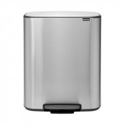Кош за боклук Brabantia Bo Pedal 1003186, 60 л, Леко затваряне, Противоплъзгаща основа, Устойчив на пръстови отпечатъци, Инокс/Мат