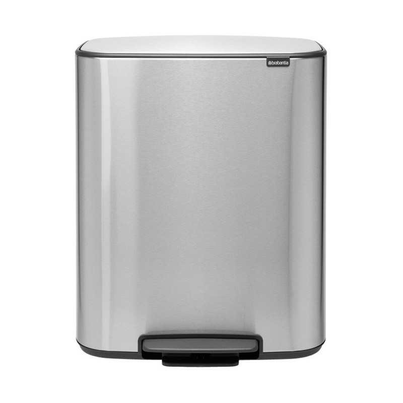 Кош за боклук Brabantia Bo Pedal 1003186, 60 л, Леко затваряне, Противоплъзгаща основа, Устойчив на пръстови отпечатъци, Инокс/Мат