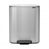 Кош за боклук Brabantia Bo Pedal 1003186, 60 л, Леко затваряне, Противоплъзгаща основа, Устойчив на пръстови отпечатъци, Инокс/Мат