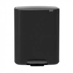 Кош за боклук Brabantia Bo Pedal 1003191, 2x30 л, Плавно затваряне, Противоплъзгаща основа, Черен