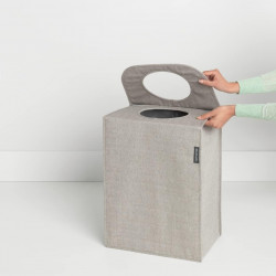 Торба за пране Brabantia 1001093, 55 л, Твърдо и отделящо се дъно, Магнитни дръжки, Сив