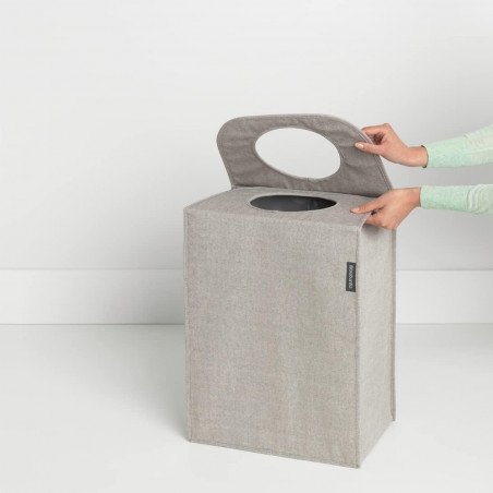 Торба за пране Brabantia 1001093, 55 л, Твърдо и отделящо се дъно, Магнитни дръжки, Сив