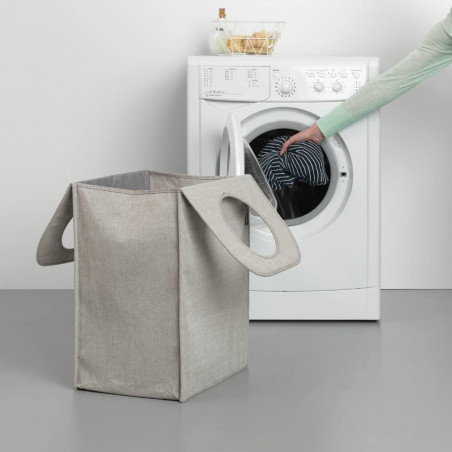 Торба за пране Brabantia 1001093, 55 л, Твърдо и отделящо се дъно, Магнитни дръжки, Сив