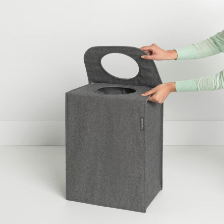 Торба за пране Brabantia 1001094, 55 л, Твърдо и отделящо се дъно, Магнитни дръжки, Черен