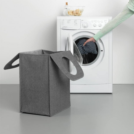 Торба за пране Brabantia 1001094, 55 л, Твърдо и отделящо се дъно, Магнитни дръжки, Черен