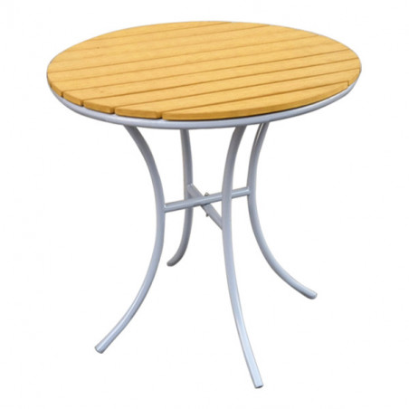 Маса Bistro Muhler Polywood 1000799, 70х72 см, Подходяща за външни условия, Сив/кафяв