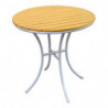 Маса Bistro Muhler Polywood 1000799, 70х72 см, Подходяща за външни условия, Сив/кафяв