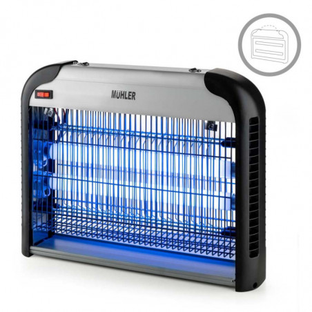 Лампа против насекоми Muhler MIK-60 1003953, 30W, 60 м2, Безопасна за хора и животни, Подвижна тавичка, Черен/сив