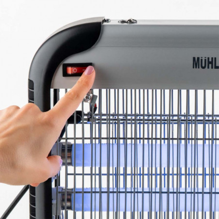 Лампа против насекоми Muhler MIK-60 1003953, 30W, 60 м2, Безопасна за хора и животни, Подвижна тавичка, Черен/сив