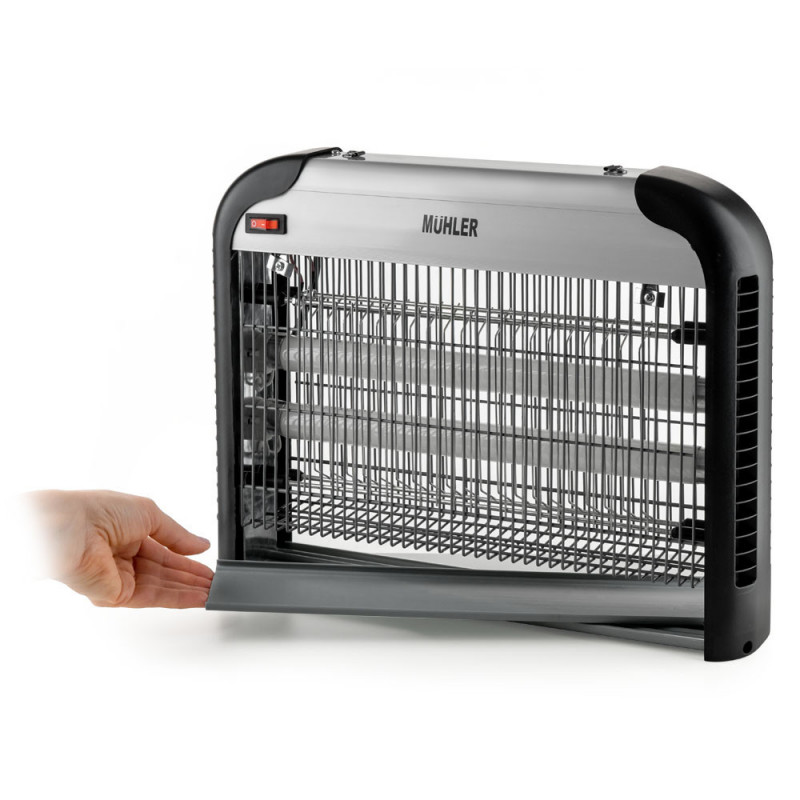 Лампа против насекоми Muhler MIK-60 1003953, 30W, 60 м2, Безопасна за хора и животни, Подвижна тавичка, Черен/сив