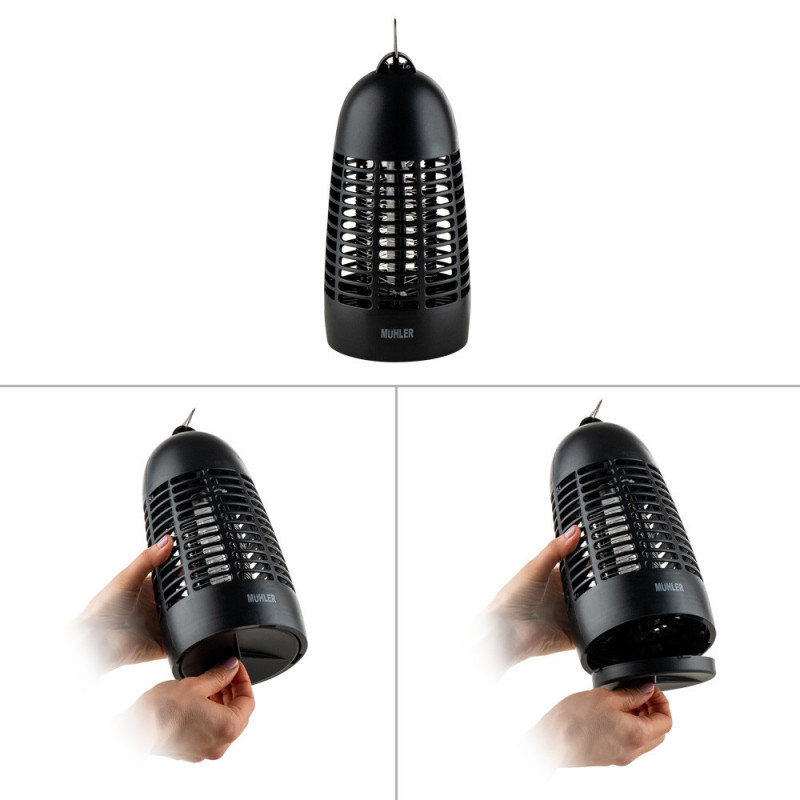 Лампа против насекоми Muhler MIK-30 1003955, 4W, 20 м2, Безопасна за хора и животни, Черен