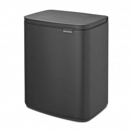 Кош за боклук Brabantia Bo Small 1006635, 12 л, Безшумно и плавно отваряне, Противоплъзгаща основа, Черен