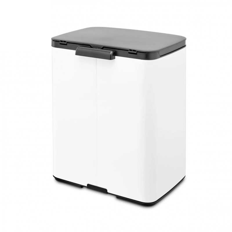 Кош за боклук Brabantia Bo Small 1006633, 12 л, Безшумно и плавно отваряне, Противоплъзгаща основа, Бял