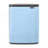 Кош за боклук Brabantia Bo Small 1006637, 12 л, Безшумно и плавно отваряне, Противоплъзгаща основа, Светлосин