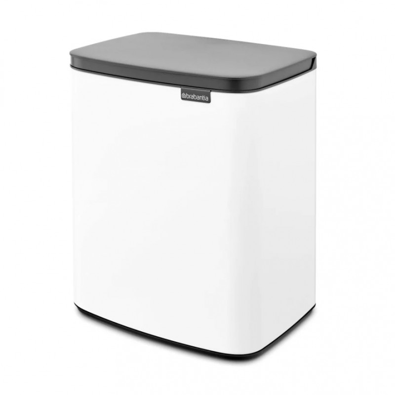 Кош за боклук Brabantia Bo Small 1006633, 12 л, Безшумно и плавно отваряне, Противоплъзгаща основа, Бял