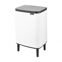 Кош за боклук Brabantia Bo Small Hi 1006647, 12 л, Плавно и безшумно отваряне, Противоплъзгаща основа, Бял