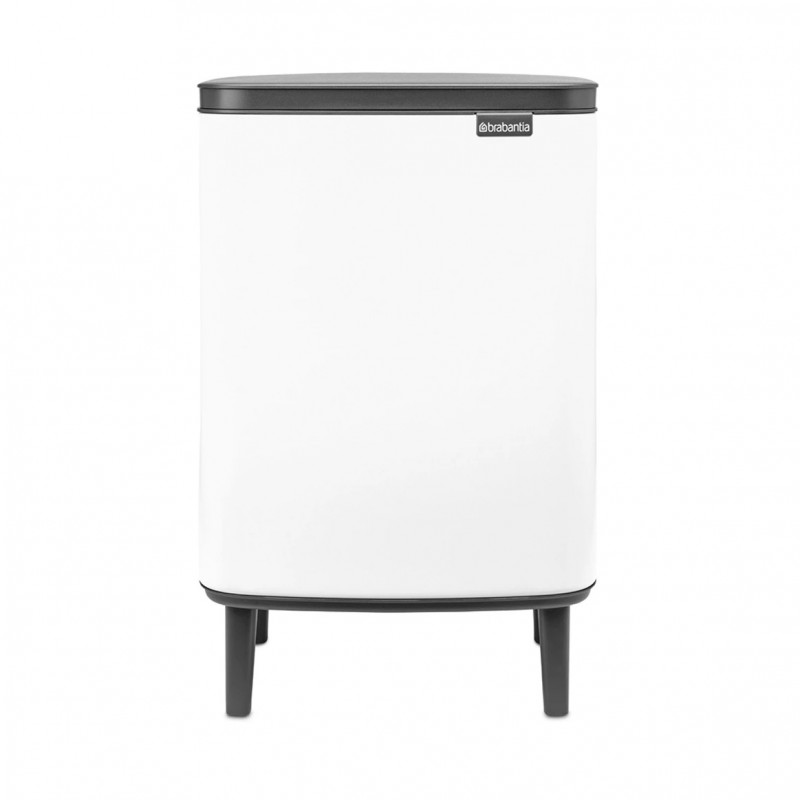 Кош за боклук Brabantia Bo Small Hi 1006647, 12 л, Плавно и безшумно отваряне, Противоплъзгаща основа, Бял