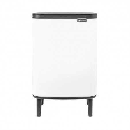 Кош за боклук Brabantia Bo Small Hi 1006647, 12 л, Плавно и безшумно отваряне, Противоплъзгаща основа, Бял