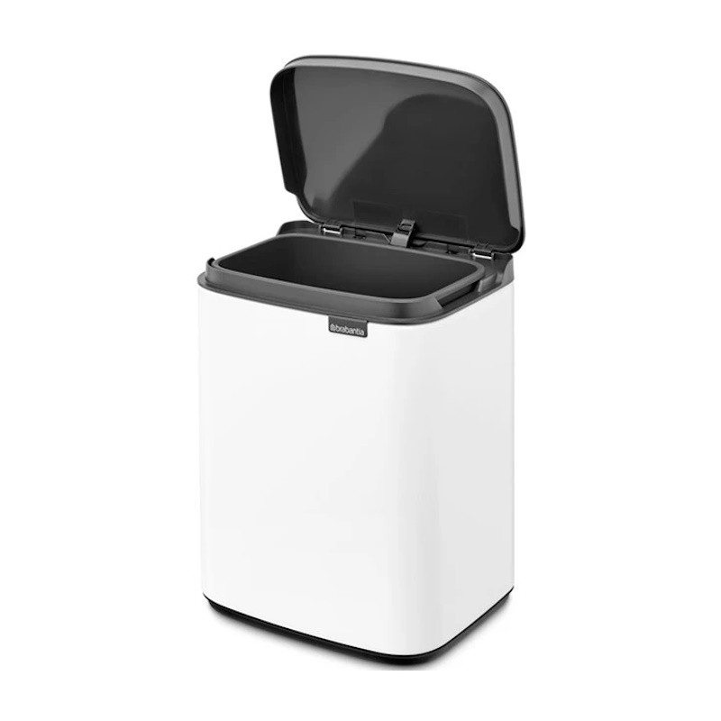 Кош за боклук Brabantia Bo Small 1006621, 4 л, Плавно и безшумно отваряне, Противоплъзгаща основа, Бял