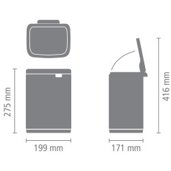 Кош за боклук Brabantia Bo Small 1006621, 4 л, Плавно и безшумно отваряне, Противоплъзгаща основа, Бял