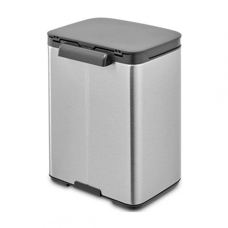 Кош за боклук Brabantia Bo Small 1006625, 4 л, Плавно и безшумно отваряне, Противоплъзгаща основа, Устойчив на пръстови отпечатъци, Инокс/Мат
