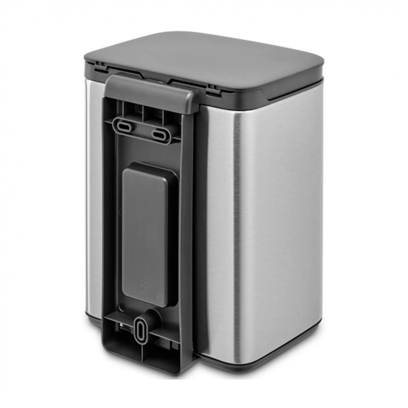 Кош за боклук Brabantia Bo Small 1006625, 4 л, Плавно и безшумно отваряне, Противоплъзгаща основа, Устойчив на пръстови отпечатъци, Инокс/Мат