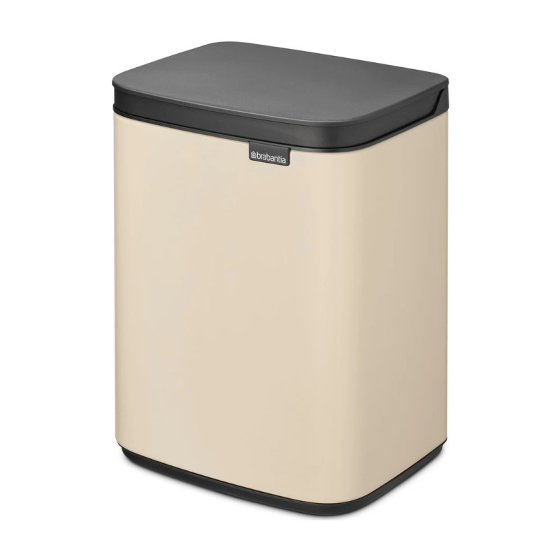 Кош за боклук Brabantia Bo Small 1008865, 4 л, Плавно и безшумно отваряне, Противоплъзгаща основа, Бежов