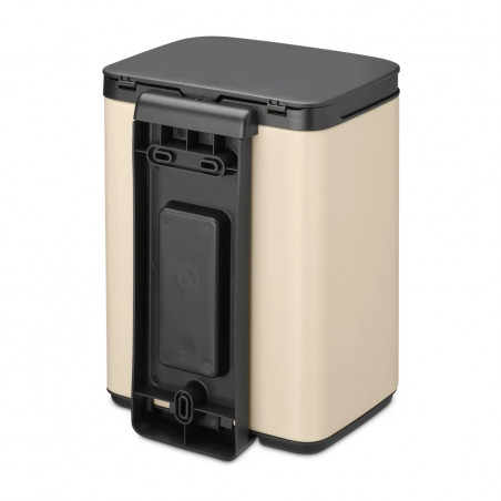 Кош за боклук Brabantia Bo Small 1008865, 4 л, Плавно и безшумно отваряне, Противоплъзгаща основа, Бежов