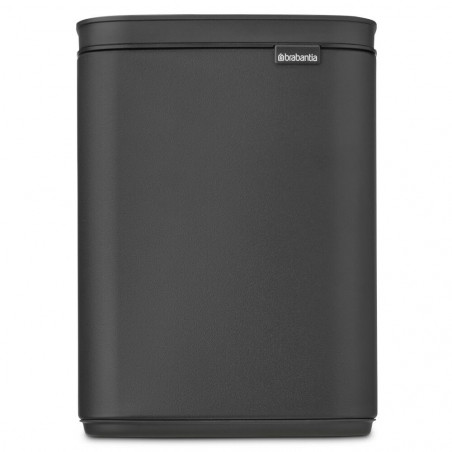 Кош за боклук Brabantia Bo Small 1008866, 4 л, Плавно и безшумно отваряне, Противоплъзгаща основа, Минерално покритие, Тъмносив