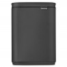 Кош за боклук Brabantia Bo Small 1008866, 4 л, Плавно и безшумно отваряне, Противоплъзгаща основа, Минерално покритие, Тъмносив