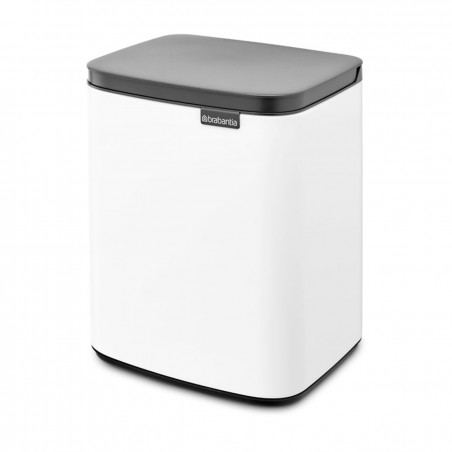 Кош за боклук Brabantia Bo Small 1006627, 7 л, Плавно и безшумно отваряне, Противоплъзгаща основа, Бял