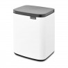 Кош за боклук Brabantia Bo Small 1006627, 7 л, Плавно и безшумно отваряне, Противоплъзгаща основа, Бял