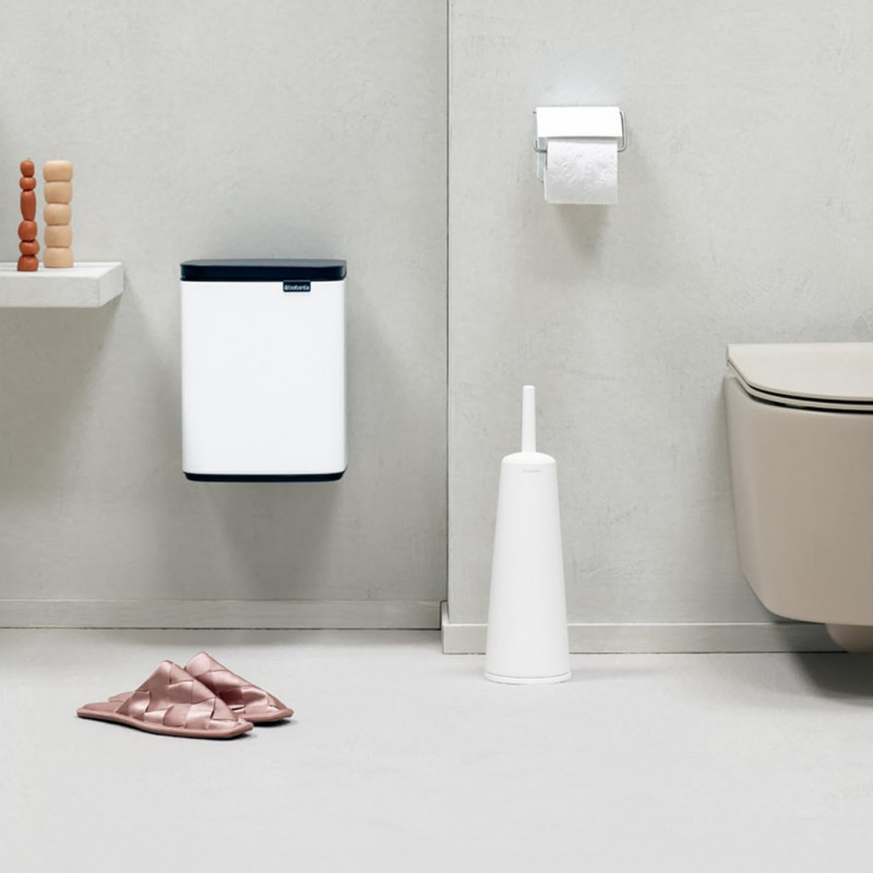 Кош за боклук Brabantia Bo Small 1006627, 7 л, Плавно и безшумно отваряне, Противоплъзгаща основа, Бял