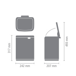 Кош за боклук Brabantia Bo Small 1006627, 7 л, Плавно и безшумно отваряне, Противоплъзгаща основа, Бял