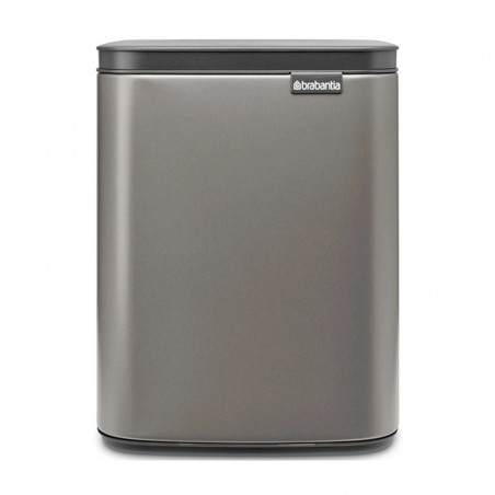 Кош за боклук Brabantia Bo Small 1006628, 7 л, Плавно и безшумно отваряне, Противоплъзгаща основа, Сив
