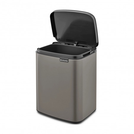 Кош за боклук Brabantia Bo Small 1006628, 7 л, Плавно и безшумно отваряне, Противоплъзгаща основа, Сив