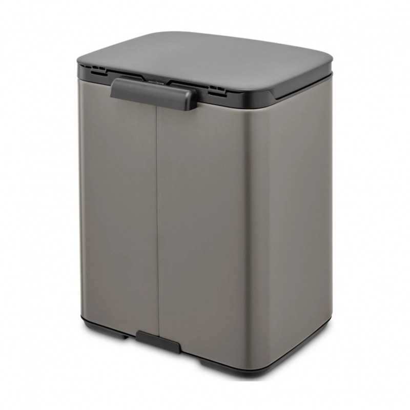 Кош за боклук Brabantia Bo Small 1006628, 7 л, Плавно и безшумно отваряне, Противоплъзгаща основа, Сив