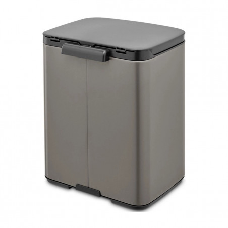 Кош за боклук Brabantia Bo Small 1006628, 7 л, Плавно и безшумно отваряне, Противоплъзгаща основа, Сив
