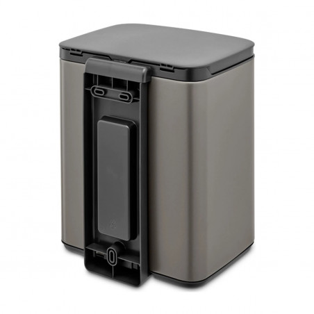 Кош за боклук Brabantia Bo Small 1006628, 7 л, Плавно и безшумно отваряне, Противоплъзгаща основа, Сив