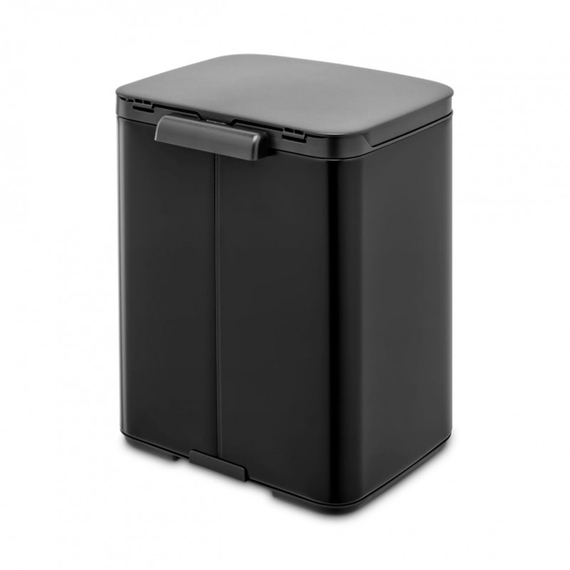 Кош за боклук Brabantia Bo Small 1006629, 7 л, Плавно и безшумно отваряне, Противоплъзгаща основа, Черен