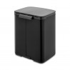 Кош за боклук Brabantia Bo Small 1006629, 7 л, Плавно и безшумно отваряне, Противоплъзгаща основа, Черен