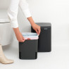 Кош за боклук Brabantia Bo Small 1006629, 7 л, Плавно и безшумно отваряне, Противоплъзгаща основа, Черен