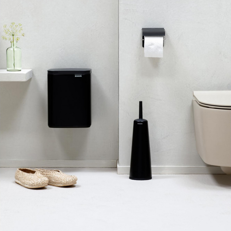 Кош за боклук Brabantia Bo Small 1006629, 7 л, Плавно и безшумно отваряне, Противоплъзгаща основа, Черен