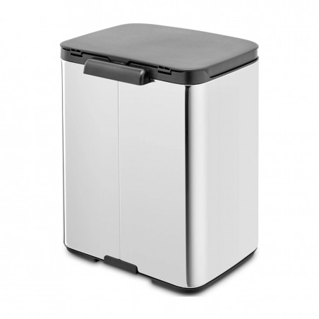 Кош за боклук Brabantia Bo Small 1006630, 7 л, Плавно и безшумно отваряне, Противоплъзгаща основа, Инокс