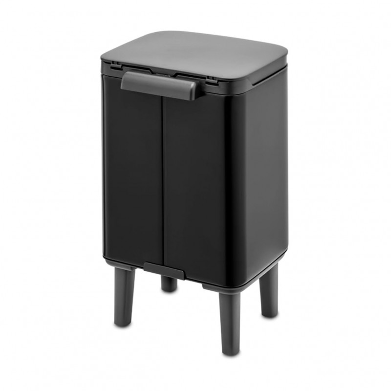 Кош за боклук Brabantia Bo Small Hi 1006641, 4 л, Плавно и безшумно отваряне, Противоплъзгаща основа, Черен