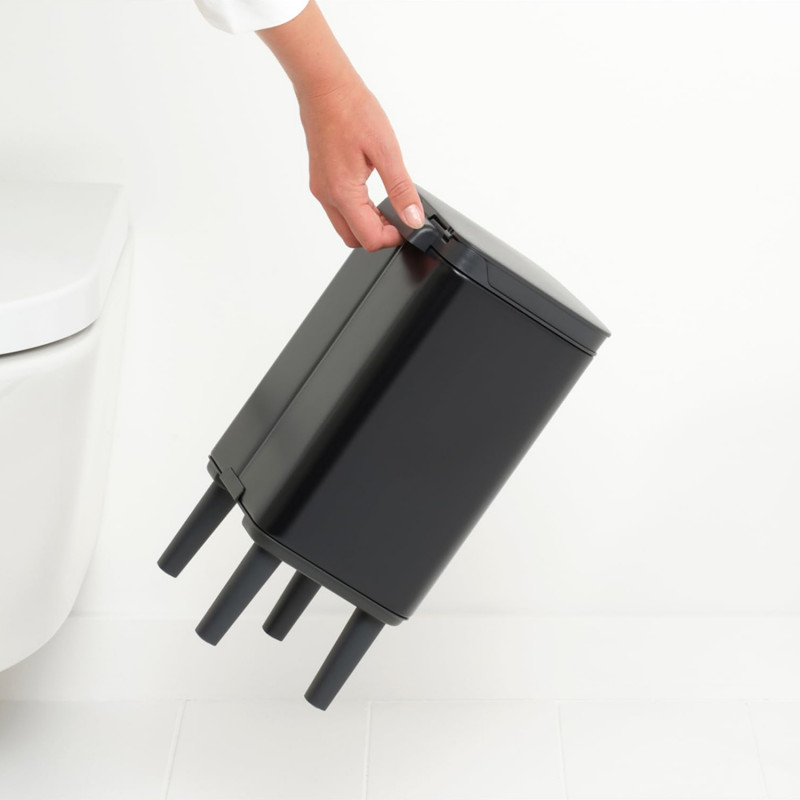 Кош за боклук Brabantia Bo Small Hi 1006641, 4 л, Плавно и безшумно отваряне, Противоплъзгаща основа, Черен